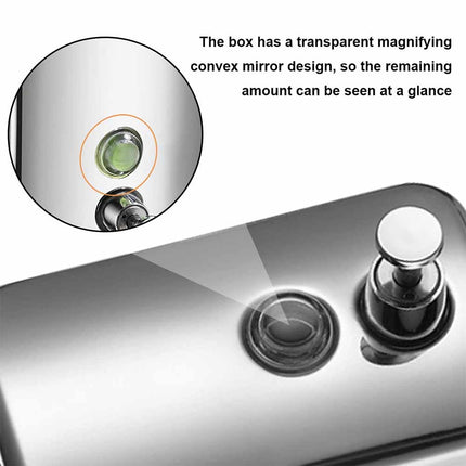 500ML Wall Mounted Stainless Steel Hand Soap Dispenser Bathroom Liquid Soap Dispenser