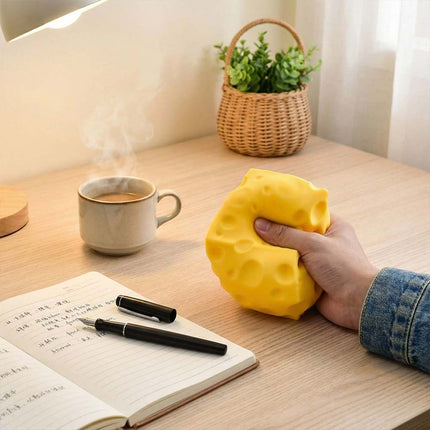 Extra Large Squishy Cheese Stress Relief Toy Soft Squeeze Novelty Toy Simulation Cheese Sensory Fidget Toy for Anxiety Relief and Relaxation