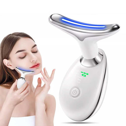 Neck Face Lifting Massager Skin Tighten Device LED and Anti Wrinkle Double Chin