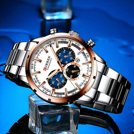 Men's Military Style Wristwatch, Calendar Display Silicone Strap Sports Watch for Boys 8355
