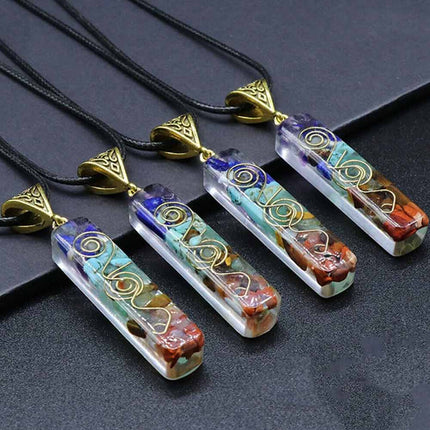 1 Pack 7 Chakra Crystal Necklace, Energy Stone Pendant for Yoga & Meditation, Spiritual Fashion Jewelry