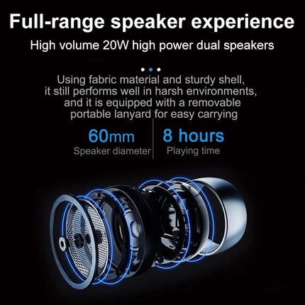 Portable Mini Bluetooth Speaker, Wireless Outdoor Speaker with USB & TF Card Support