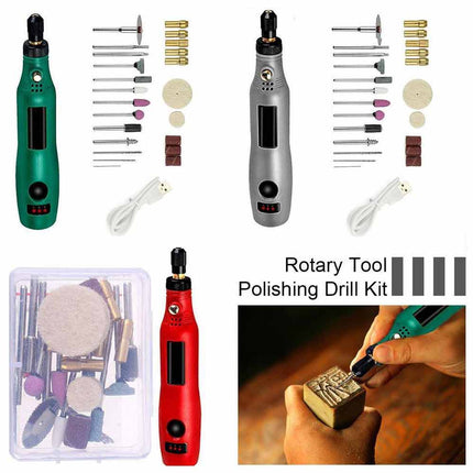 Mini Electric Grinding Pen Rotary Drill Grinder Cordless USB Engraving Tool Kit