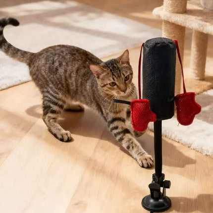 Interactive Spring Cat Punching Toy for Solo Play & Daily Exercise
