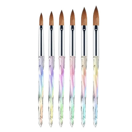 6Pcs/Set Acrylic Powder Brushes - Kolinsky Sable Brushes New Nail Art Brush Set