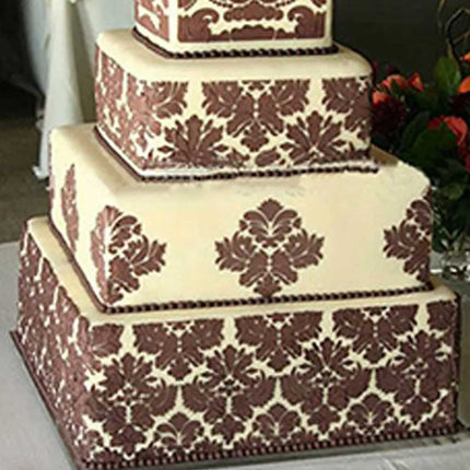2x Side Fondant Damask Decor Lace Baking Tool Mould Flower Border Cake Stencil