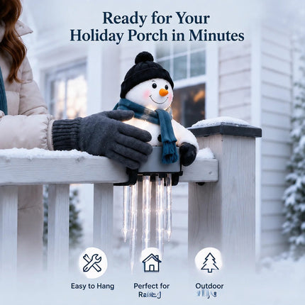 Solar Santa Fence Lights, 5 LED Icicle, IP65 Waterproof Outdoor Christmas Xmas Decor