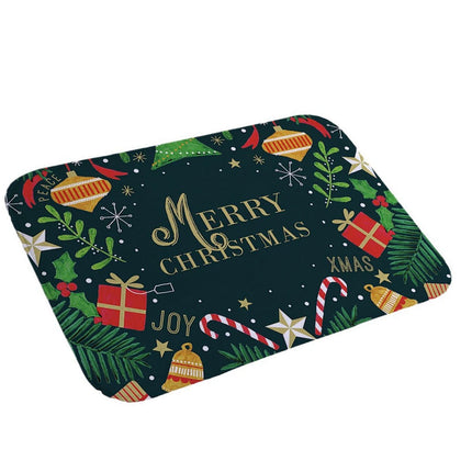 50×80CM Christmas Santa Pattern Outdoor Doormat Xmas Home Decor Rug