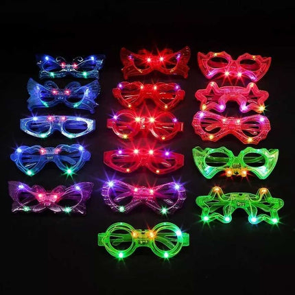 6X Random LED Light Up Sunglasses Glow in The Dark Party Supplies LED Glasses