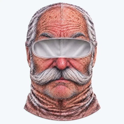 3D Funny Face Balaclava Ski Mask, Winter Windproof Full Face Cover for Motorcycle Cycling Outdoor Sports