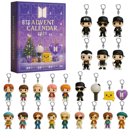 2D 2025 Advent Calendar Keychain Toy - 24 Days Christmas Countdown Gift for Xmas