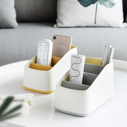 TV Remote Control Holder Table Storage Box 3 Grid Desktop Tidy Organizer Case