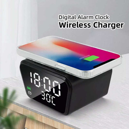 Clock display wireless charging 15W date temperature alarm clock integrated wireless