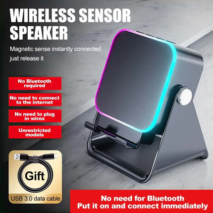 5-in-1 Wireless Induction Bluetooth Audio Speaker with Integrated Phone Stand