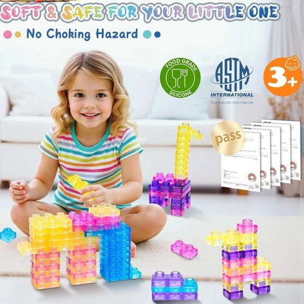 Jelly Blox Mega Pack 40pc Soft Sensory Building Blocks Educational STEM Construction Toy
