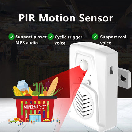 Motion Triggered MP3 Audio Player Mini Infrared Sensor, Welcome Greeting Sound Device with Loud Speaker