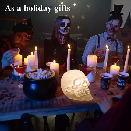 Skull Head LED Night Light 7 Color Bedside Touch Table Lamp USB Remote Control