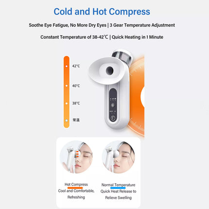 Eye Mist Sprayer White Nano Mist Sprayer Hot Compress Moisturizing Rechargeable
