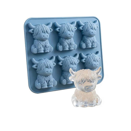 Mini Highland Cow Ice Cube Mold, Cute 3D Silicone Ice Cube Tray
