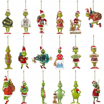 18pc Christmas Grinch Ornaments XMAS Tree Hanging Figure Pendant Decoration Gift 2D
