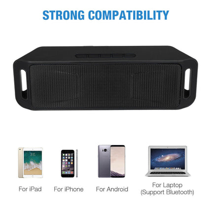 LOUD Wireless Bluetooth Speaker, Outdoor Stereo Bass Speaker with USB, TF Card & FM Radio