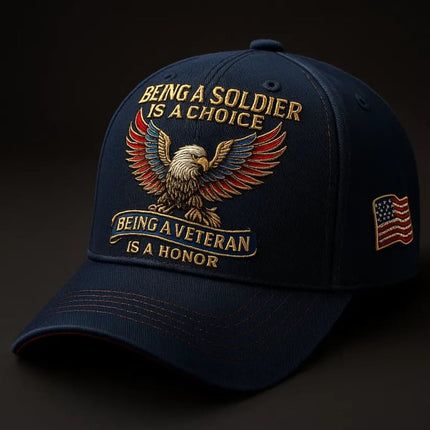 Veteran Commemorative Baseball Cap - "Being a Soldier" Embroidered Patriotic Camo Hat