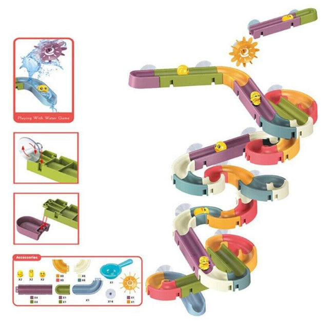 Baby Bath Toys DIY Race Run Assembling Track Bathroom Kids Stacking Cups Toy