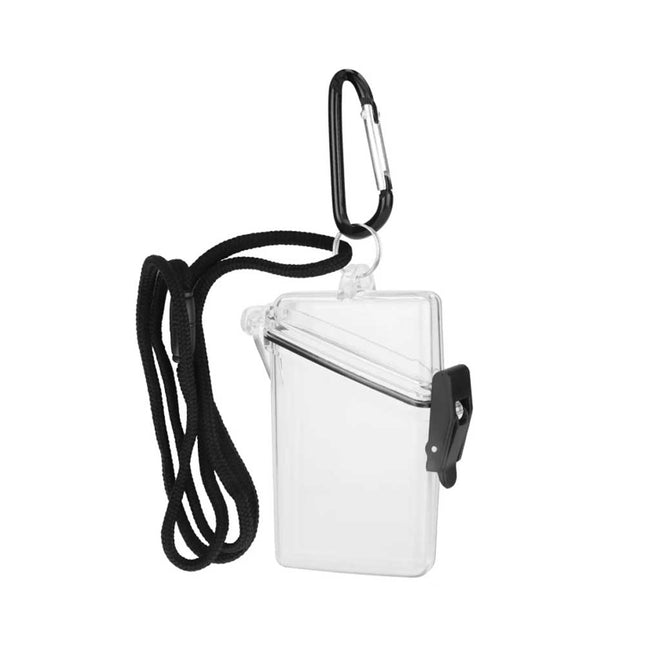 Portable Waterproof Sport Case Key Cash Work ID Card Holder Badge w/Lanyard+Clip