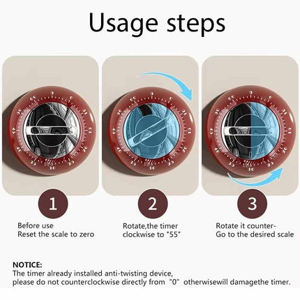 Mechanical Kitchen Timer, Manual Magnetic 60 Minute Countdown Timer