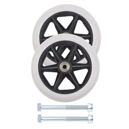 2Pcs 7 Inch Solid Caster Wheels Heavy Duty Replacement Front Wheels for Wheelchair