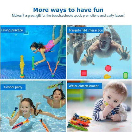 19pcs Kids Underwater Diving Toys Dive Ring and Seaweeds Swimming Pool Toy Game