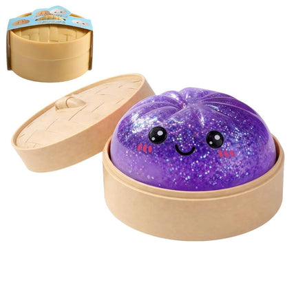 2 Pack Steamed Bun Shaped Slow-Rise Foam Squeeze Toys, Cute Facial Pattern Stress Relief Sensory Hand Play Toy