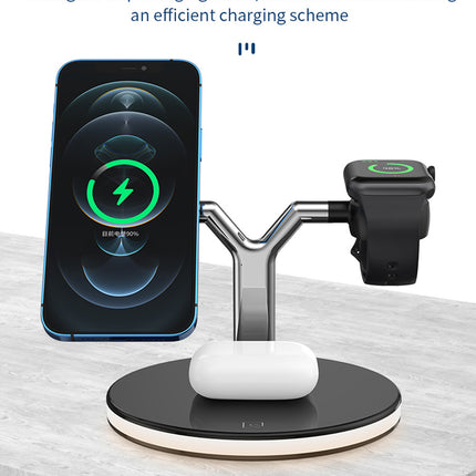 3‑in‑1 Wireless Charging Dock Station, Multi‑Device Wireless Charger for Smart Watch & Mobile Phone