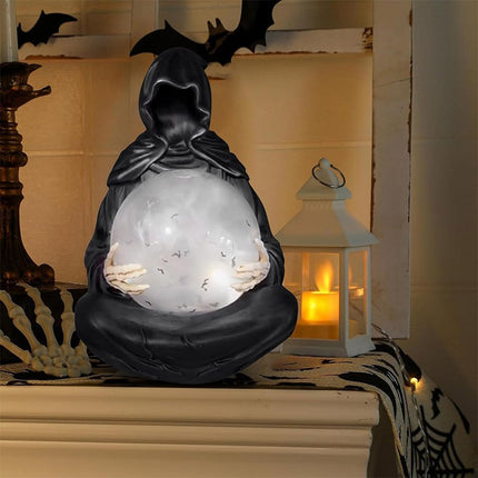 The Death God's Crystal Balls LED Light Grim Reaper Water Globe Halloween Decor