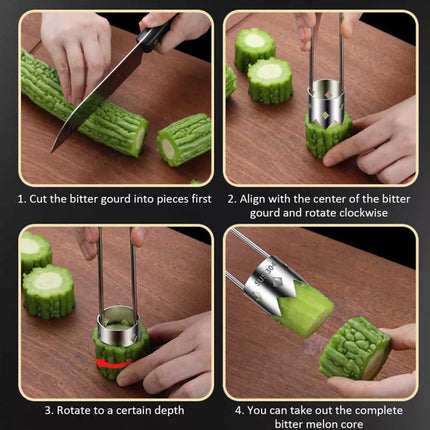 304 Stainlesss Steel Core Remover Fruit Apple Pear Corer Easy Twist Kitchen Tool