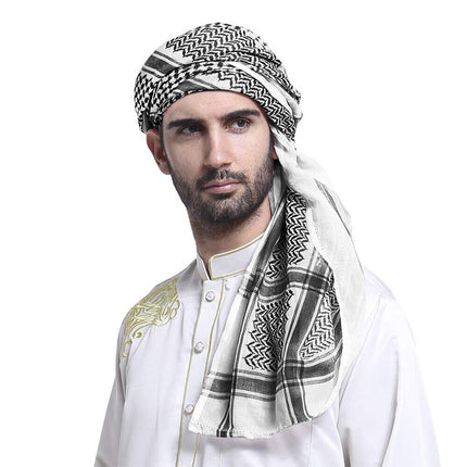 Men Arab Kafiya Keffiyeh Arabic Turban Muslim Shemagh Scarf Palestine Bandana