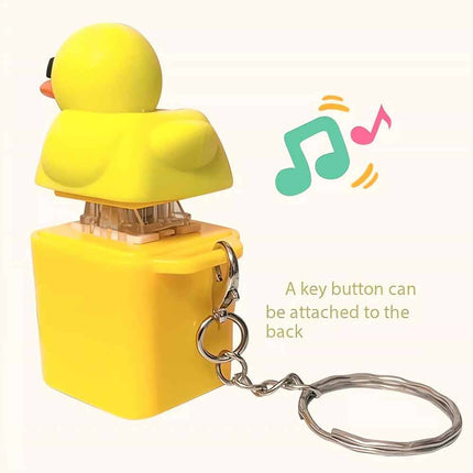 Duckys Quacking Fidgety Toys Ducky Hat Keychains Stress Relievers Squeaking