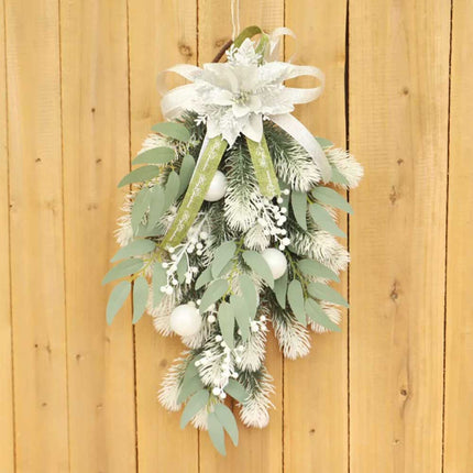 Christmas Door Wreath Xmas Home Room Wall Hanging Garland Flower Party Decor