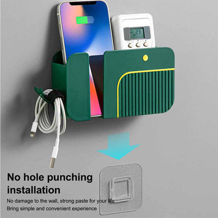 Plug Remote Control Wall Mounted Mobile Phone Case Holder Charging Storage Box