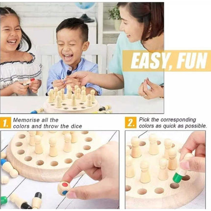 Wooden Memory Match Stick Chess Colour Game Board Puzzle Montessori Edu for Kids