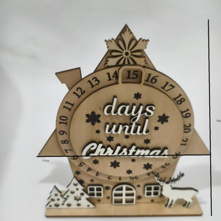Tabletop Christmas Advent Calendar - Countdown Decor with Changeable Daily Numbers