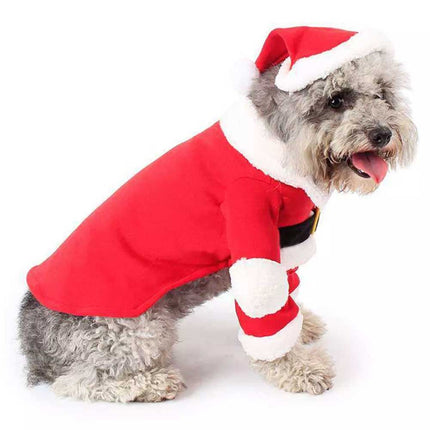 Christmas Santa Claus Pet Cat Dog Clothes Hat Costume Coat Decoration Xmas