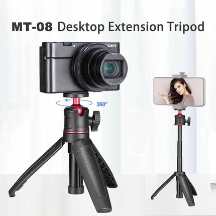 360°Mini Extendable Desktop 1/4 Tripod Photography Selfie Vlog Bracket Stand