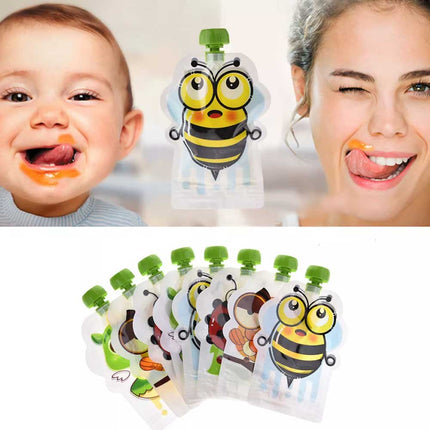 8Pcs Reusable Food Pouches, for Capacity 150ml Ideal for Baby Food, Smoothy