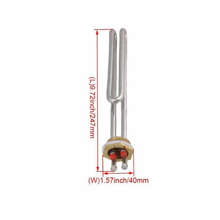 2000W AC 220V Stainless Steel Heating Element Electrical Water Heater Tube 1"BSP