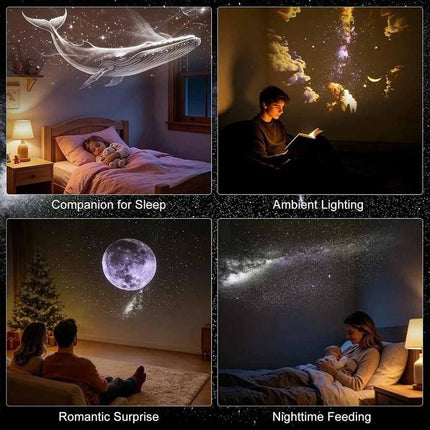 360° Galaxy Projector Night Light USB Lamp 3 Films 15 Projection Patterns