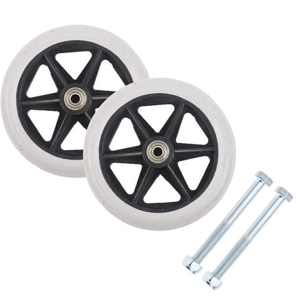 2x 7" Heavy Duty Wheelchair Replacement Front Wheel Smooth-Caster Solid Wheels
