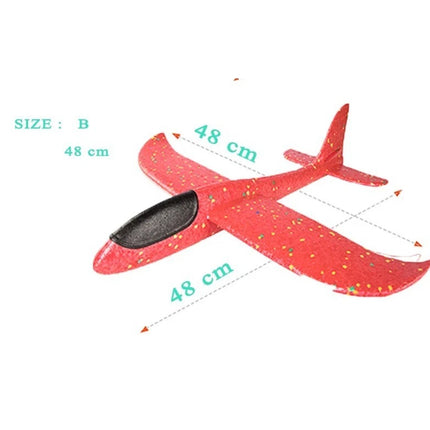 48CM Foam Glider Stunt Plane, Hand Thrown Outdoor Toy with Headlight, Color Random