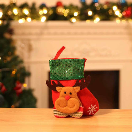 2026 Santa Christmas Tree Hanging Candy Gift Bags, 4 Pack Xmas Tree Ornament Decorations