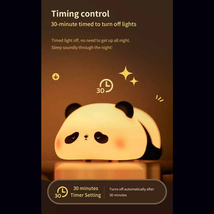 Panda Night Light for Kids Bedroom Cute Animal Silicone Nursery Night Lamp Touch